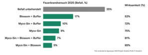 Feuerbrandversuch Agroscope 2025